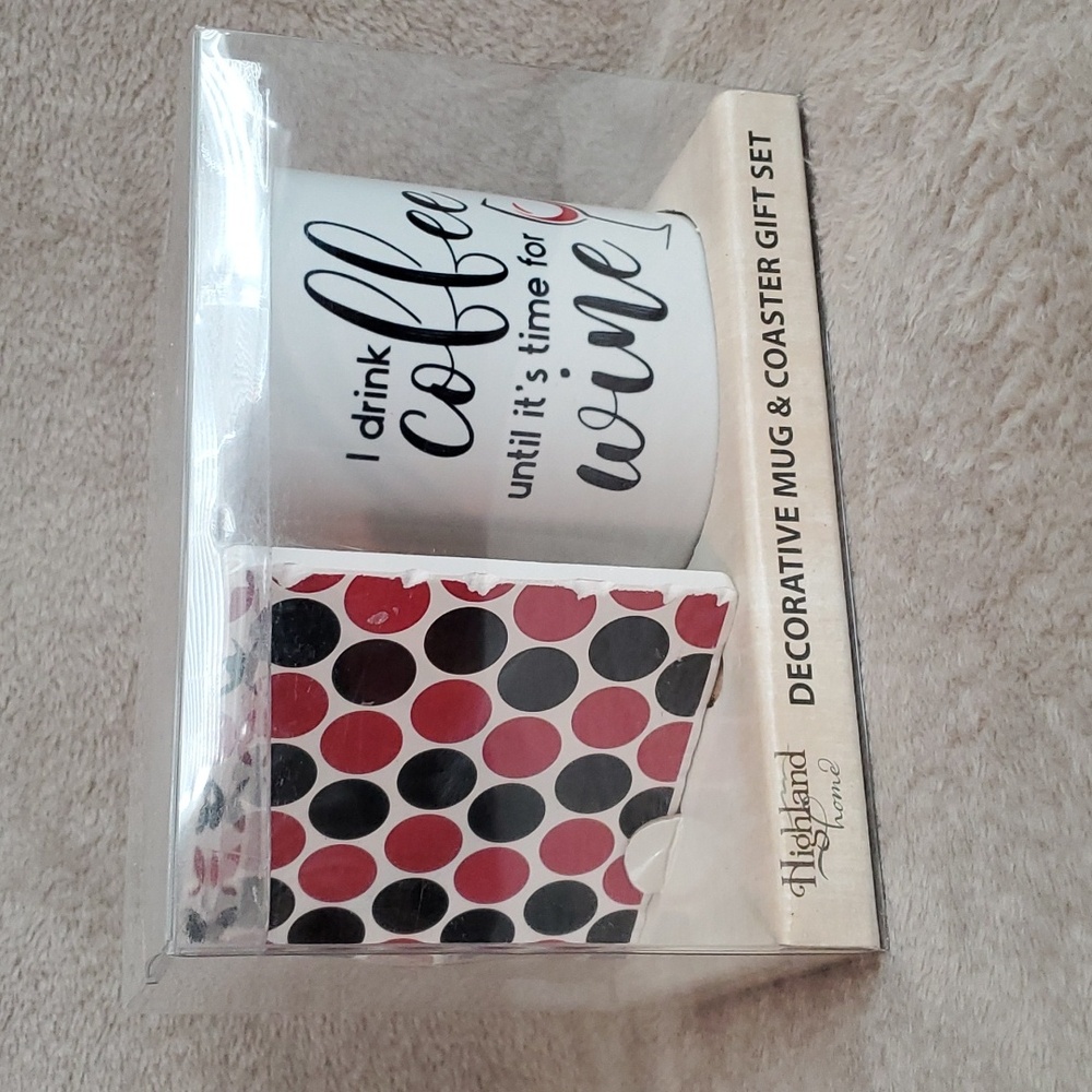 Coffee/Wine Mug and Coaster Gift Set